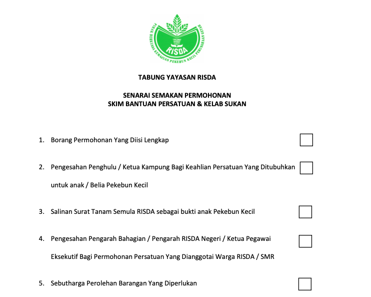 Skim Bantuan Persatuan & Kelab Sukan RISDA. Ini Cara Mohon