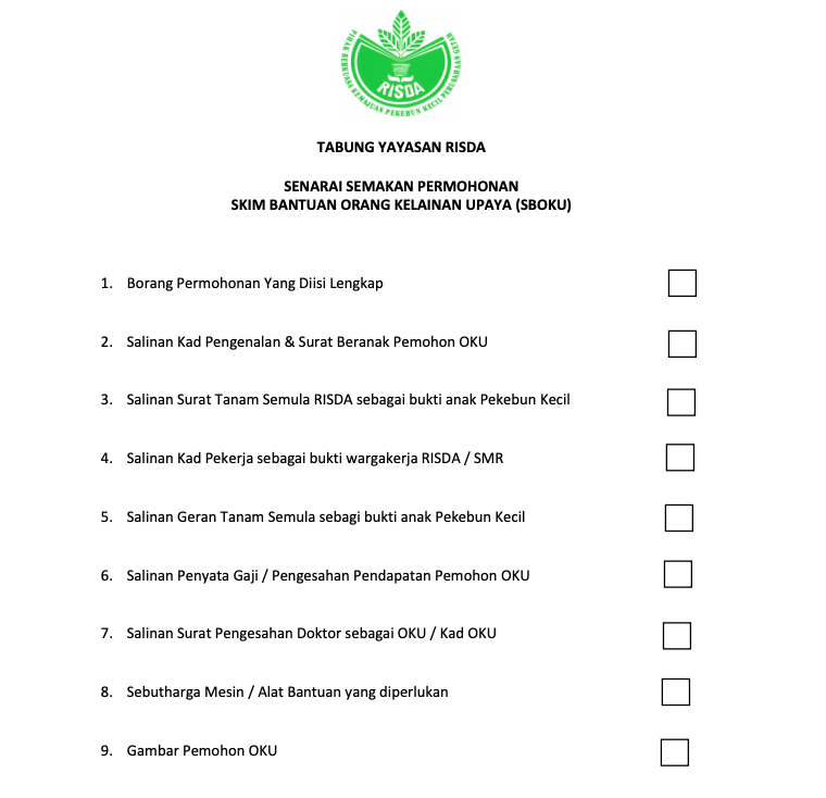 Cara Mohon RM1,000 Skim Bantuan Orang Kelainan Upaya (SBOKU) RISDA
