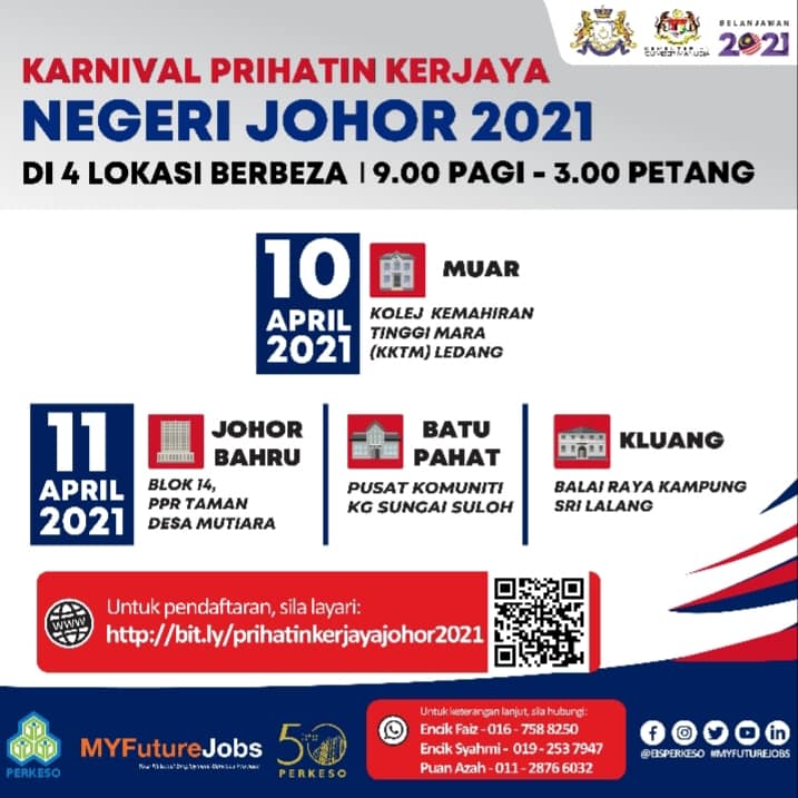 2,000 Jawatan Kosong Menanti Pencari Kerja Johor Di Karnival Prihatin Kerjaya Negeri Johor 2021