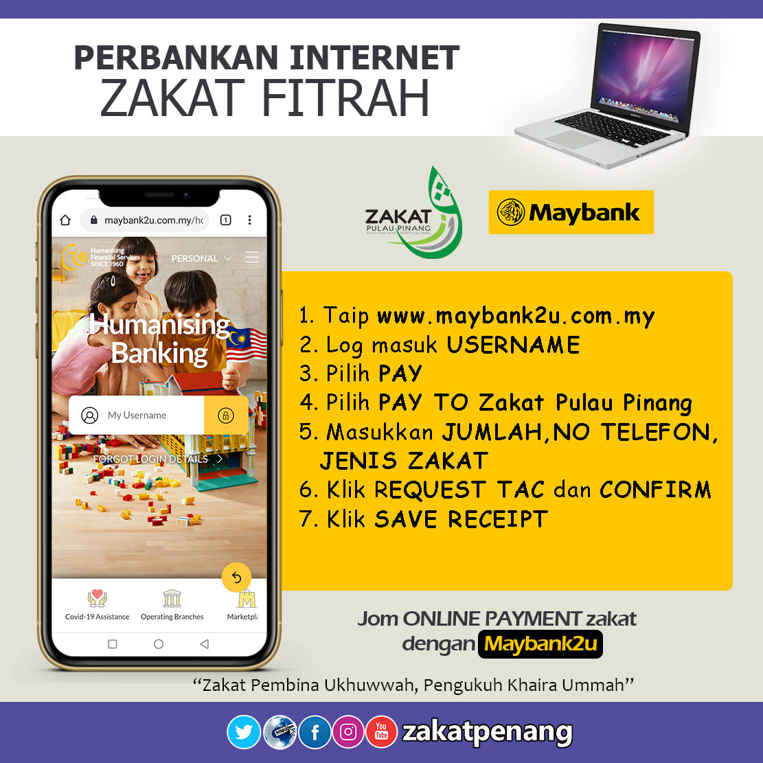 6 Kaedah Bayaran Zakat Fitrah Pulau Pinang Secara Online. Rujuk Disini