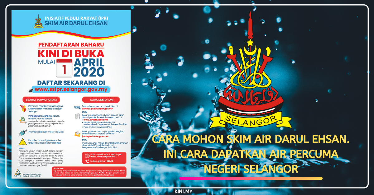 Cara Mohon Skim Air Darul Ehsan. Ini Cara Dapatkan Air Percuma Negeri Selangor