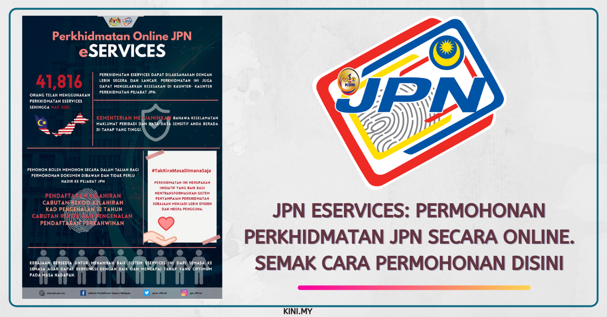 JPN EServices: Permohonan Perkhidmatan JPN Secara Online. Semak Cara Permohonan Disini
