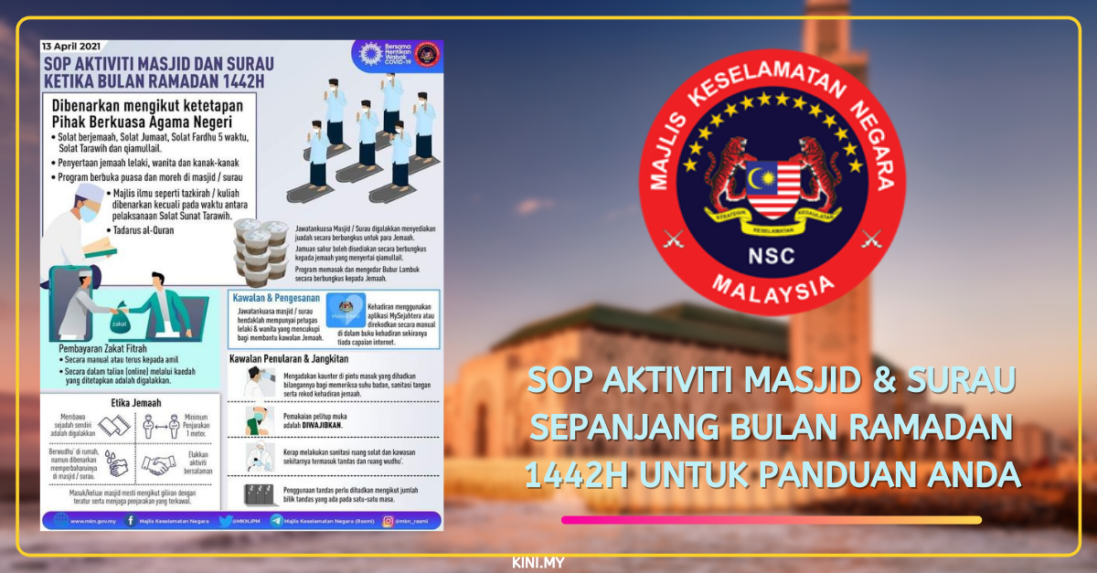 SOP Aktiviti Masjid & Surau Sepanjang Bulan Ramadan 1442H Untuk Panduan Anda