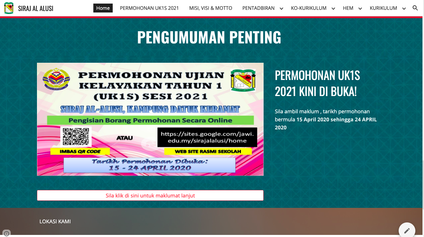 Permohonan  Kemasukan Murid Tahun Satu 2022 Bagi Sekolah Integrasi  Rendah Agama JAWI (SIRAJ). Mohon Sekarang Secara Online