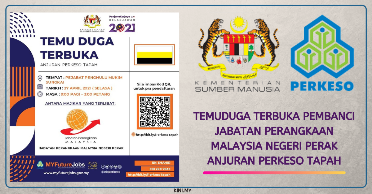 Temuduga Terbuka Pembanci Jabatan Perangkaan Malaysia Negeri Perak Anjuran PERKESO Tapah