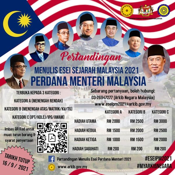 Pertandingan Menulis Esei Sejarah Malaysia 2021, Tokoh Perdana Menteri Malaysia