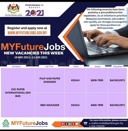 Cara Mohon Pelbagai Jawatan Melalui MyFutureJobs Negeri Kedah Mulai Sehingga 11 Jun 2021 
