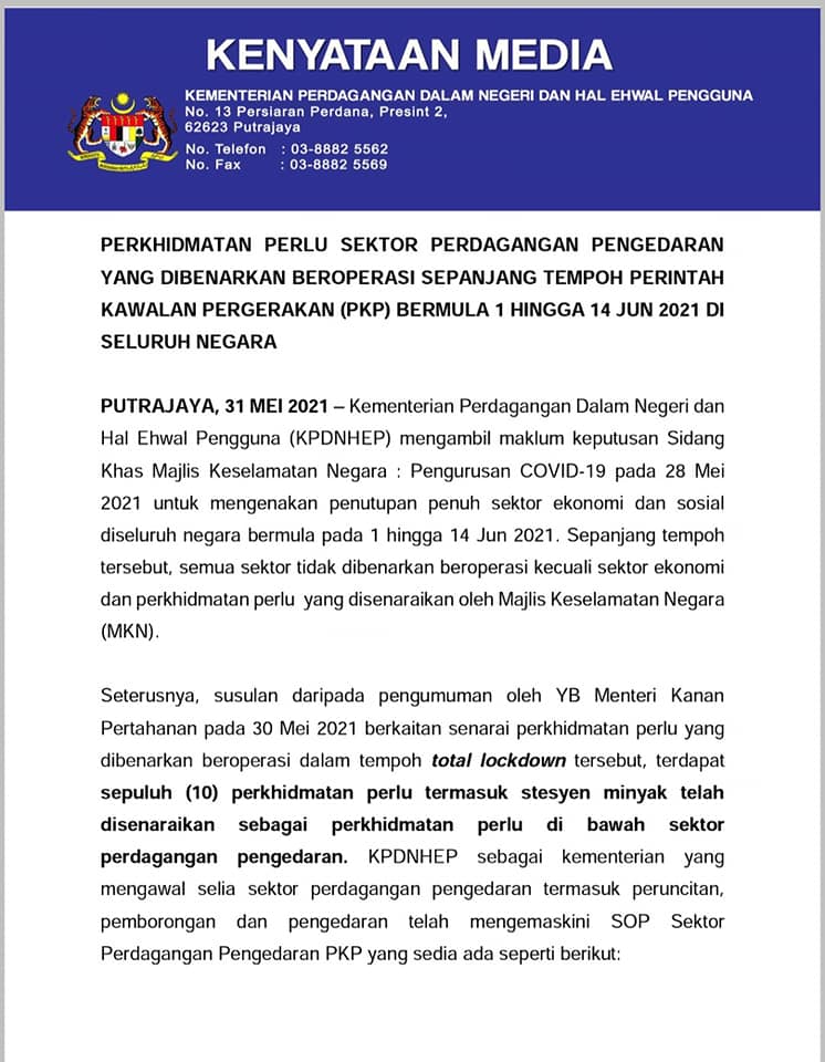 Cara Mohon Surat Kebenaran Untuk Beroperasi Bagi Perkhidmatan Perlu Dibawah Seliaan KPDNHEP