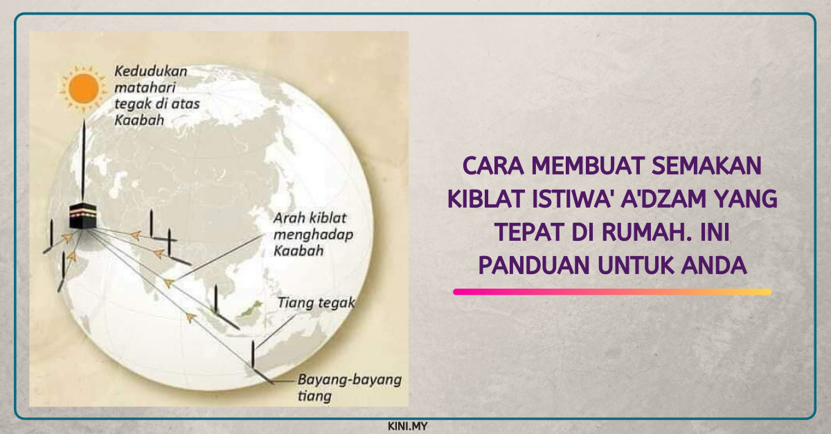 Cara Membuat Semakan Kiblat Istiwa’ A’dzam Yang Tepat Di Rumah. Ini Panduan Untuk Anda