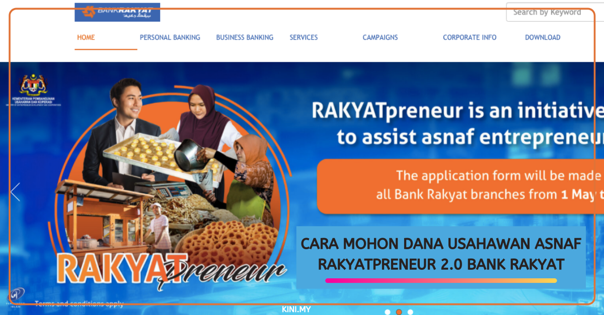 Cara Mohon Dana Usahawan Asnaf RAKYATpreneur 2.0 Bank Rakyat