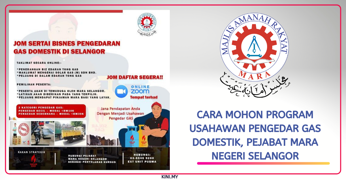 Cara Mohon Program Usahawan Pengedar Gas Domestik, Pejabat MARA Negeri Selangor