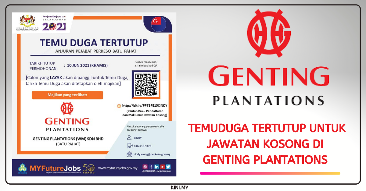 Temuduga Tertutup Untuk Jawatan Kosong Di Genting Plantations