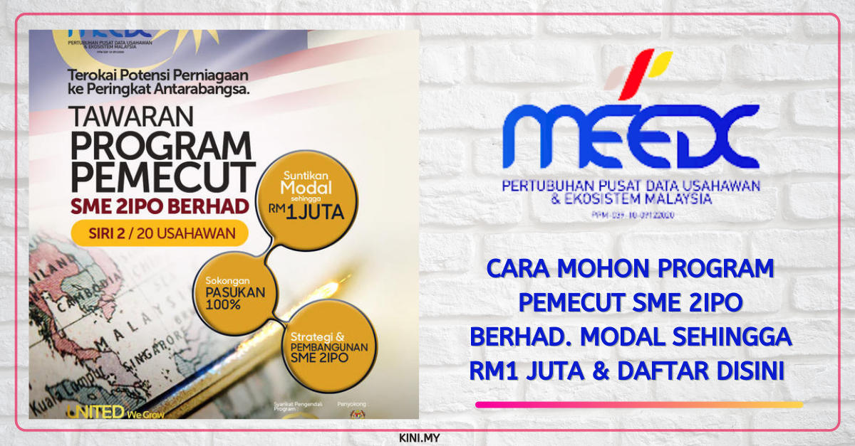 Cara Mohon Program PEMECUT SME 2IPO Berhad. Modal Sehingga RM1 Juta & Daftar Disini