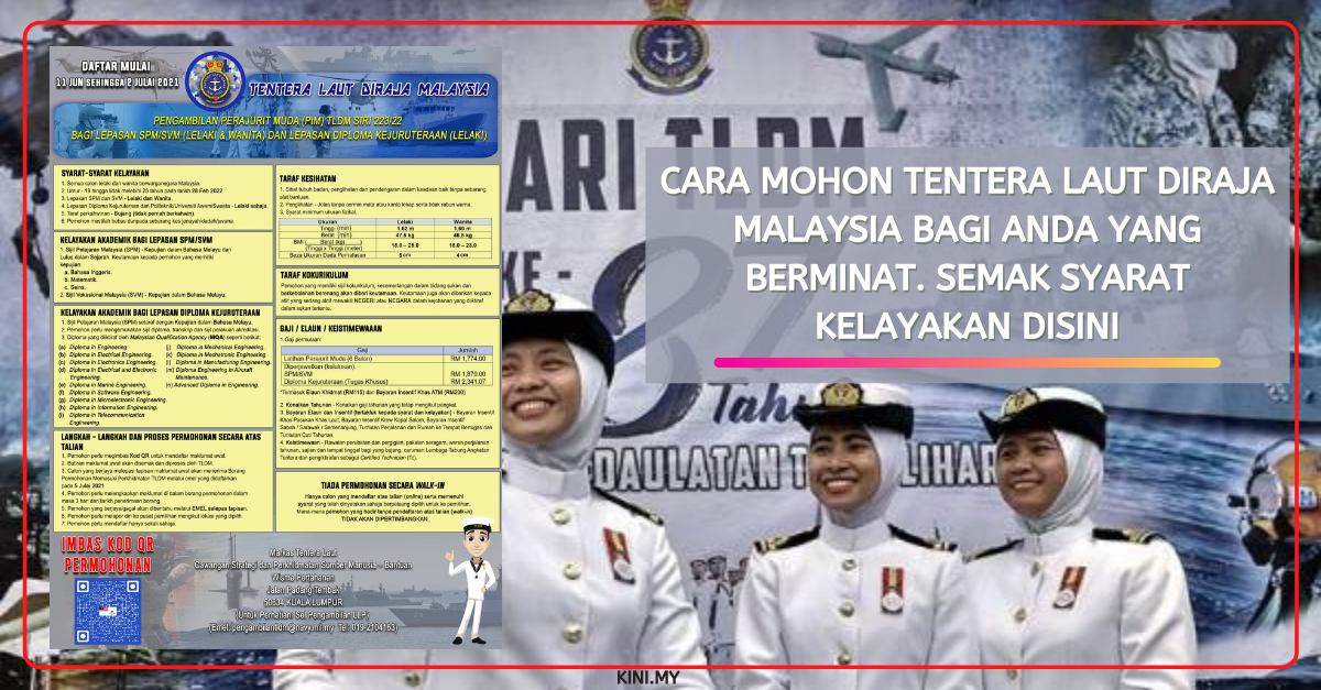 Cara Mohon Tentera Laut DiRaja Malaysia Bagi Anda Yang Berminat. Semak Syarat Kelayakan Disini