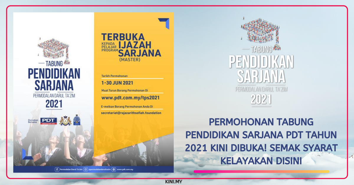 Permohonan Tabung Pendidikan Sarjana PDT Tahun 2021 Kini Dibuka! Semak Syarat Kelayakan Disini