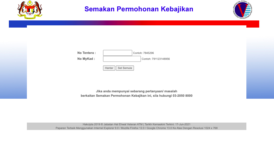 Kadar Bantuan RM300 Sebulan Untuk Veteran ATM Melalui Skim Bantuan Sara Hidup