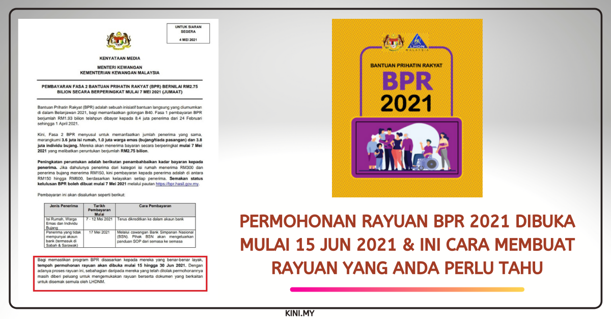 Permohonan Rayuan BPR 2021 Dibuka Mulai 15 Jun 2021 & Ini Cara Membuat Rayuan Yang Anda Perlu Tahu