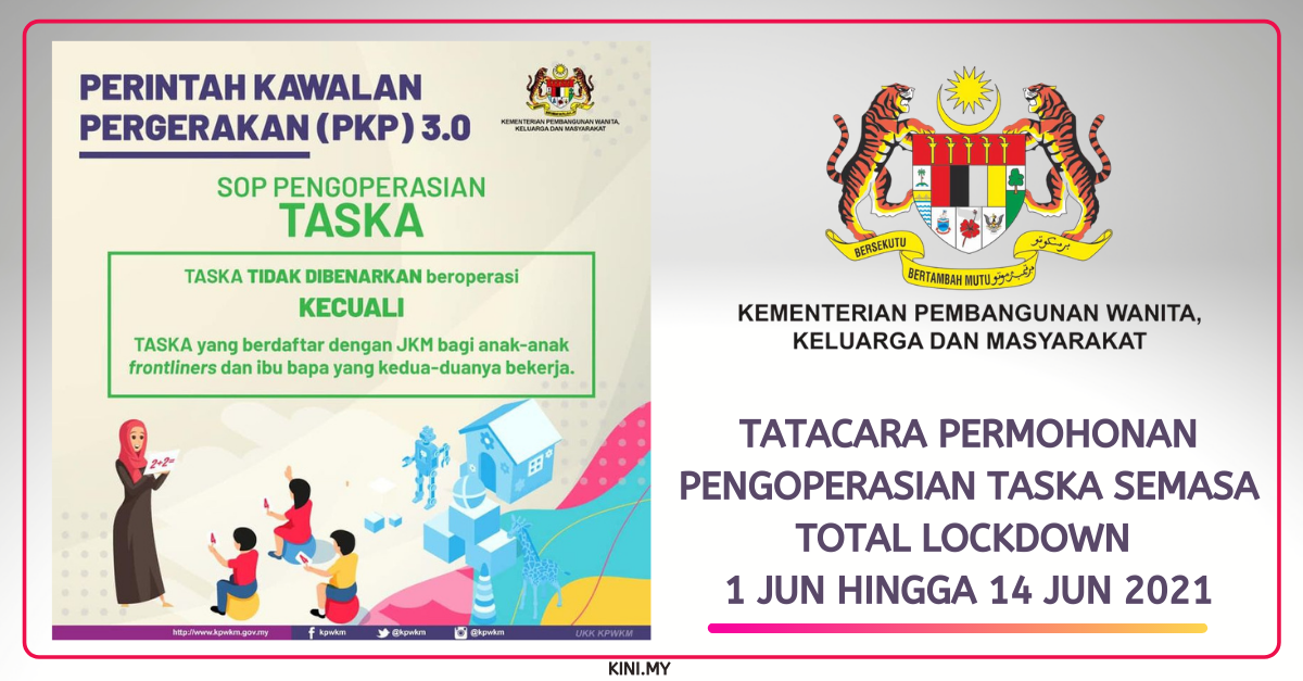 Tatacara Permohonan Pengoperasian Taska Semasa Total Lockdown 1 Jun Hingga 14 Jun 2021
