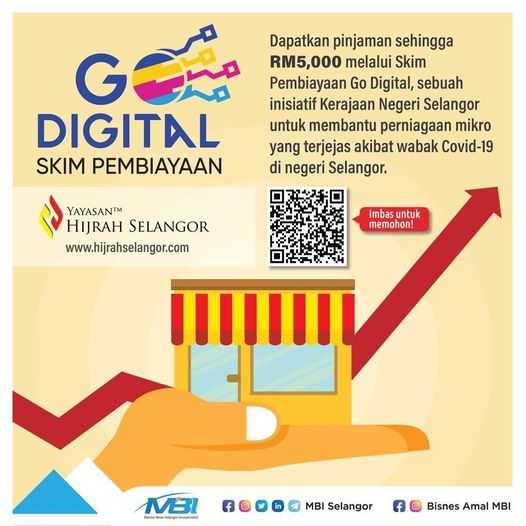 Skim Pembiayaan Go Digital Selangor, Hijrah Selangor & Pembiayaan Sehingga RM5,000. Mohon Disini