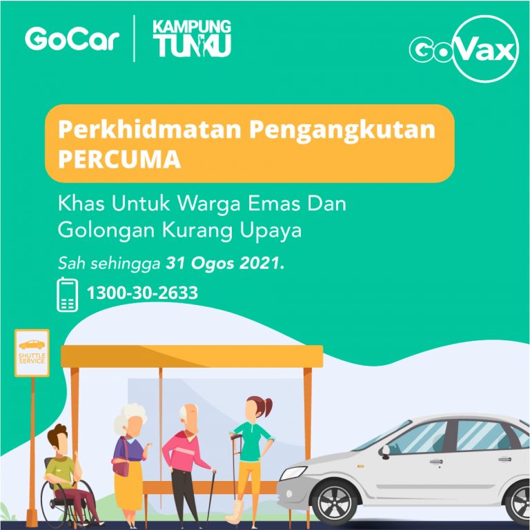 Sukarelawan Perkhidmatan Pengangkutan Percuma Untuk Warga Emas & Golongan Kurang Upaya GoCar, GoVac. Imbuhan RM30 & Kerja Sabtu Ahad Sahaja