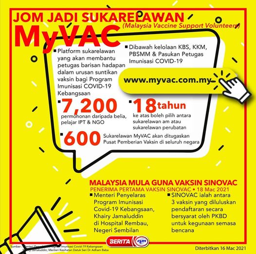 Elaun Sukarelawan Kesihatan PPV & PKRC Dinaikkan RM100 Sehari. 19,000 Sukarelawan Terima Manfaat