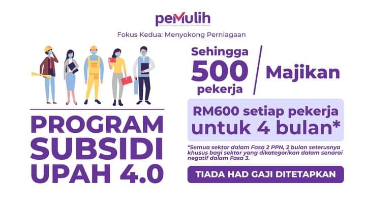 Bantuan RM600 Setiap Pekerja Menerusi Program Subsidi Upah & Tanpa Had Gaji 