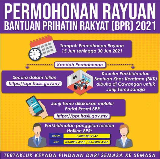 Kaunter Bantuan Khas Kerajaan (BKK) Dibuka Mulai 15 Jun 2021 Untuk Rayuan BPR. Buat Janji Temu Dahulu Ya!