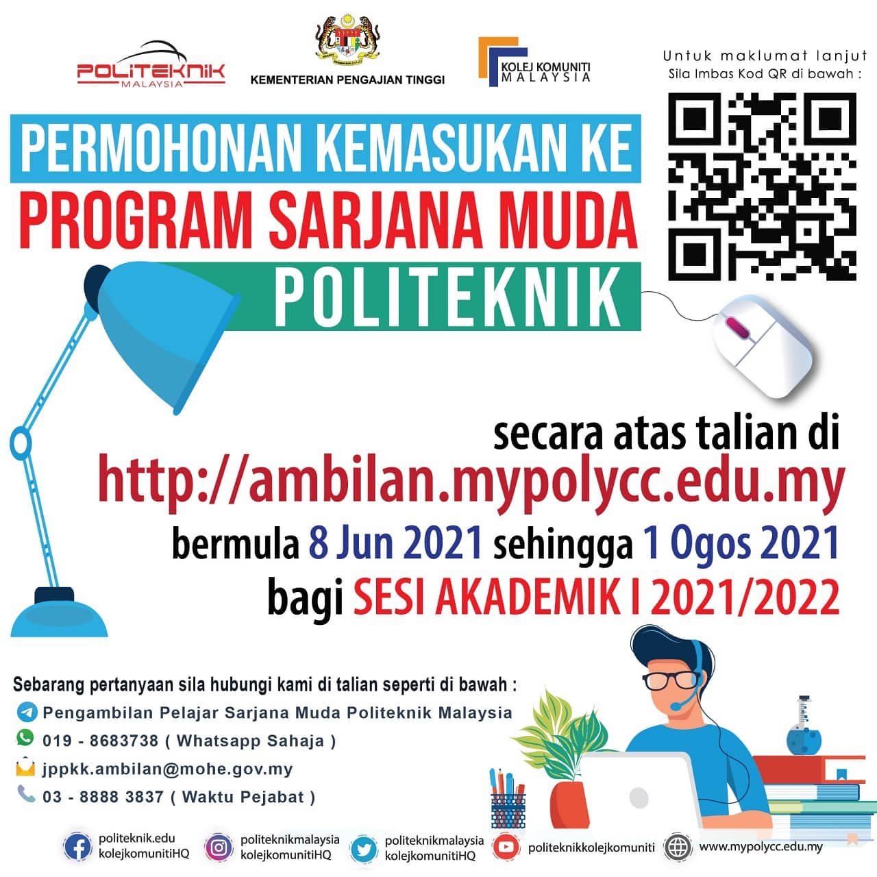 Lulusan Diploma Politeknik, Jom Upgrade Diri Sambung Sarjana Muda Politeknik Malaysia. Mohon Sini Sebelum 1 Ogos 2021