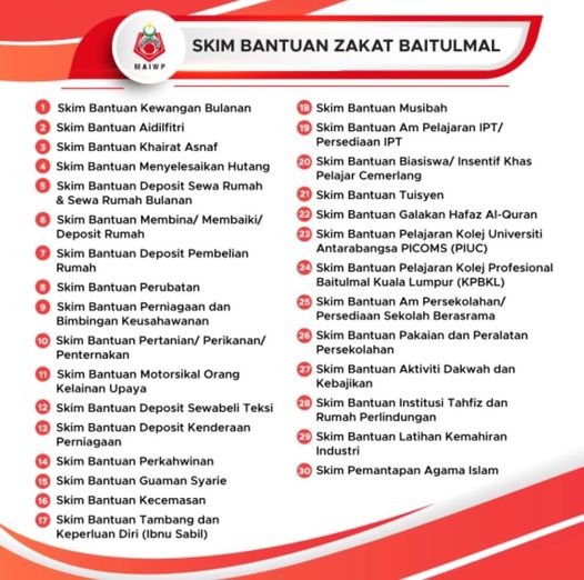 30 Senarai Skim Bantuan Zakat Baitulmal MAIWP. Apa Bantuan Yang Boleh Anda Pohon? Semak Disini