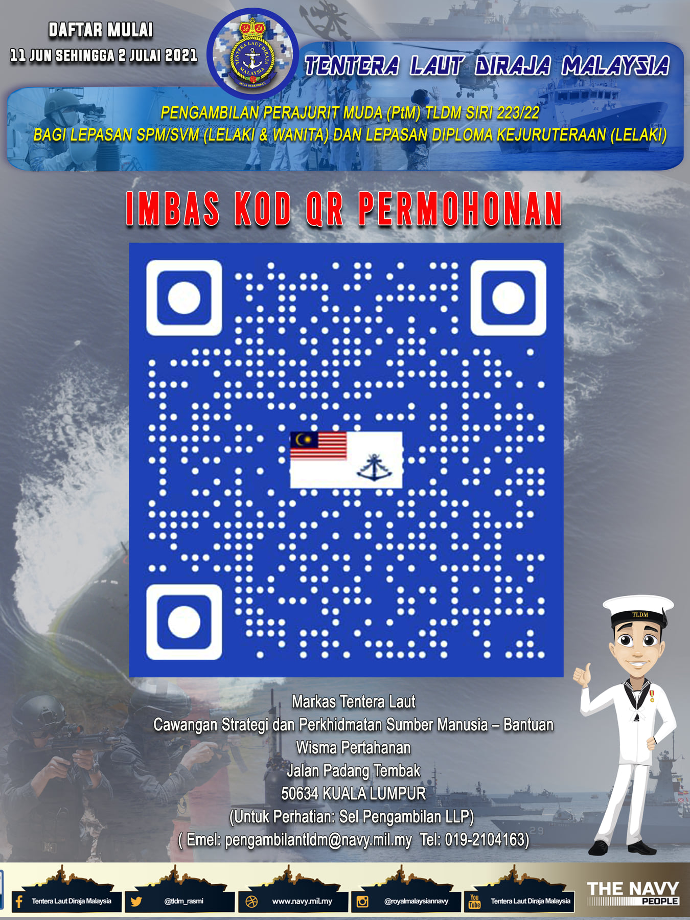Cara Mohon Tentera Laut DiRaja Malaysia Bagi Anda Yang Berminat. Semak Syarat Kelayakan Disini