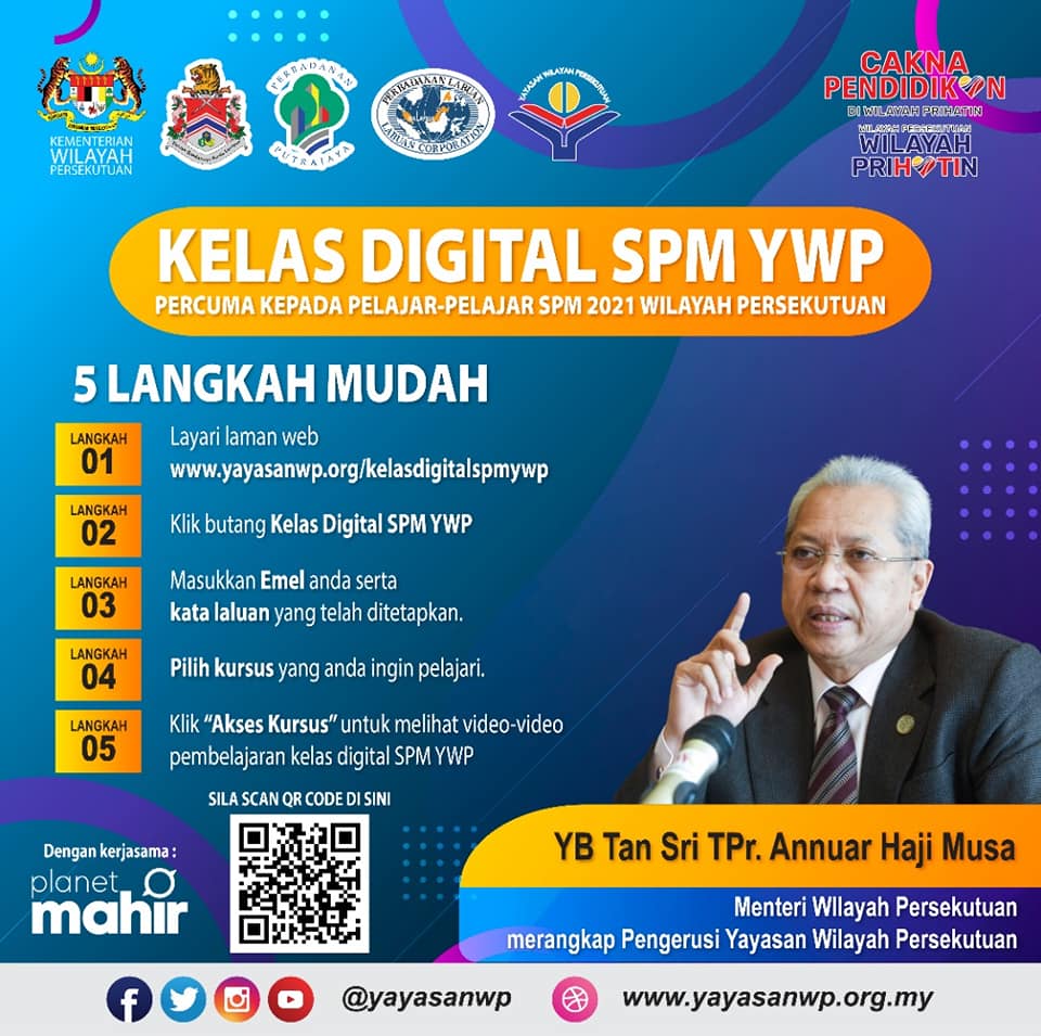 Kelas Digital SPM Yayasan Wilayah Persekutuan. Percuma Untuk Calon SPM 2021 Mulai 1 Jun 2021!