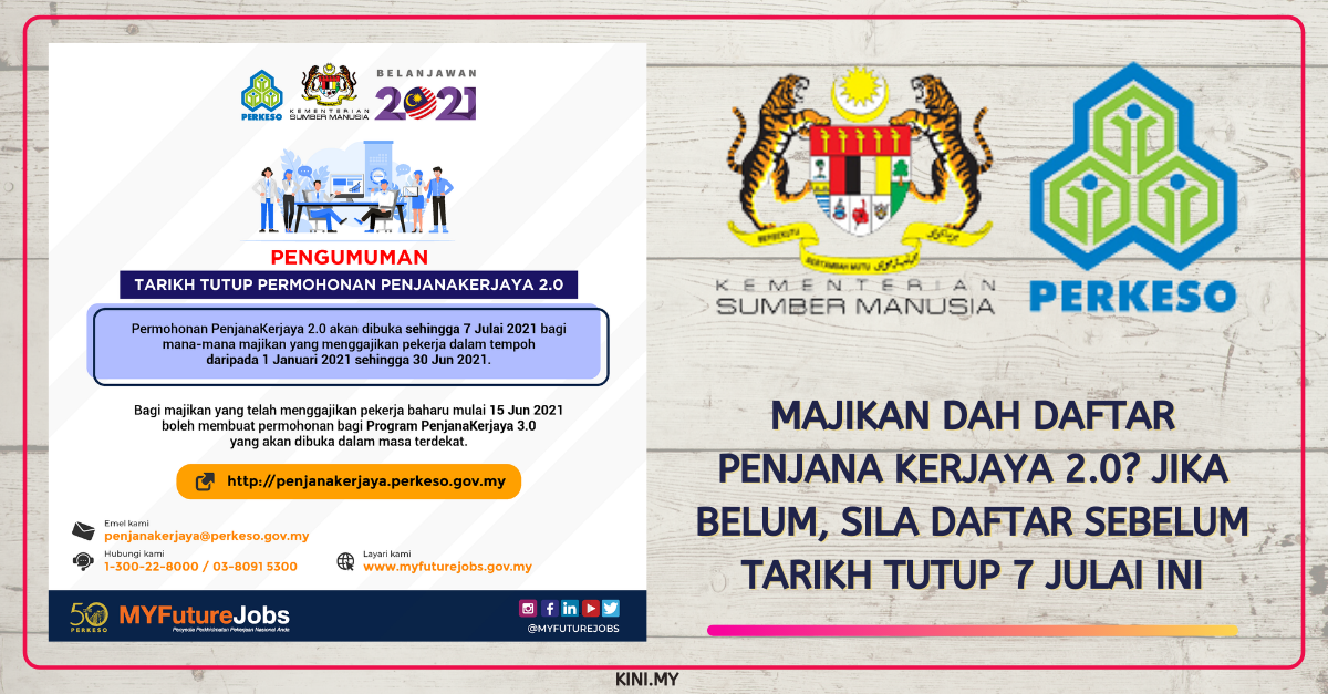 Majikan Dah Daftar Penjana Kerjaya 2.0? Jika Belum, Sila Daftar Sebelum Tarikh Tutup 7 Julai Ini