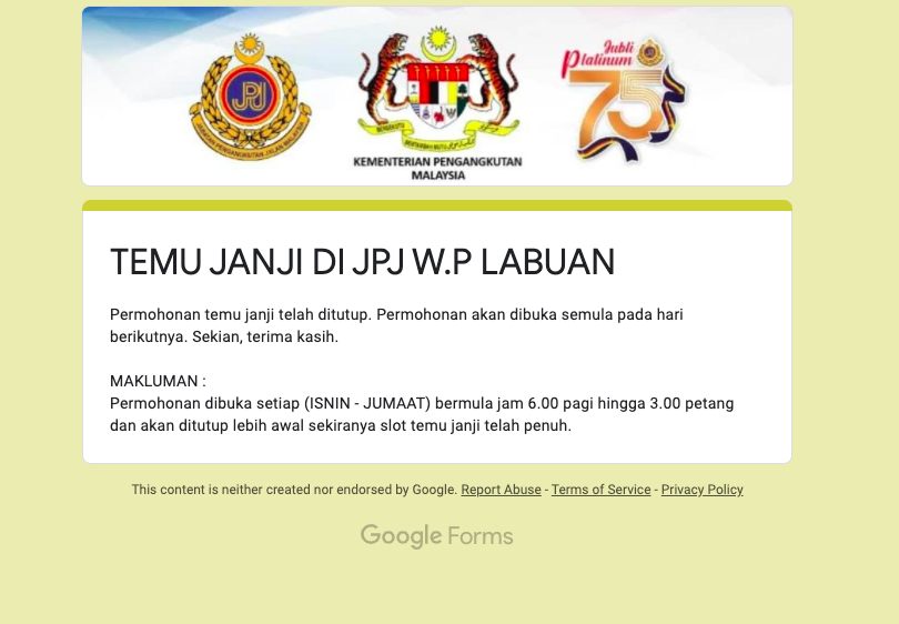 Cara Buat Temujanji JPJ & Perkhidmatan Kaunter APAD, PUSPAKOM, LPKP Juga Telah Dibuka
