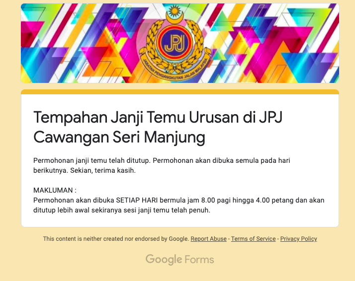 Cara Buat Temujanji JPJ & Perkhidmatan Kaunter APAD, PUSPAKOM, LPKP Juga Telah Dibuka