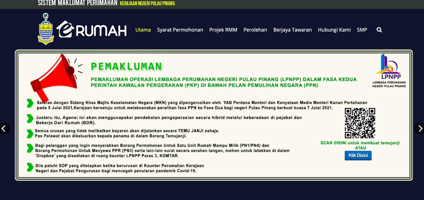 eRumah Pulau Pinang, Semak Syarat Permohonan & Cara Mohon Rumah Mampu Milik Disini