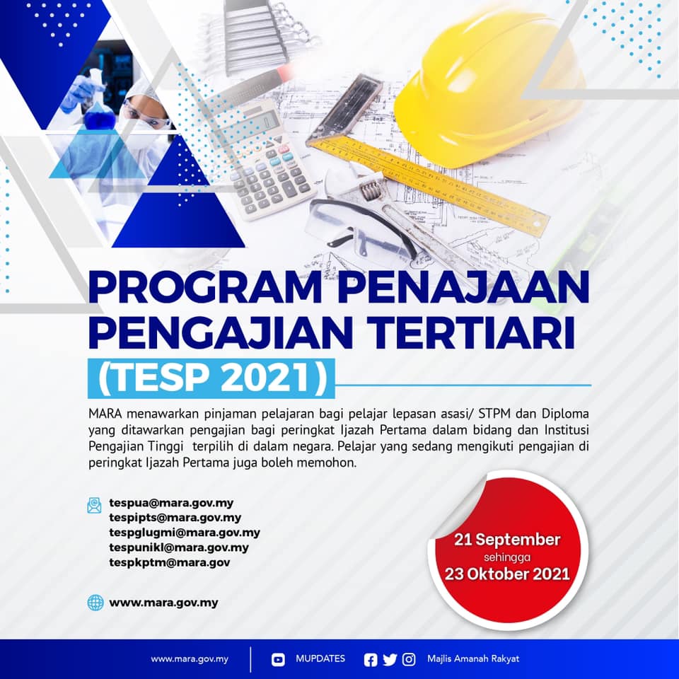 [Terkini] Cara Mohon Program Penajaan Pengajian Tertiari (TESP 2021) MARA