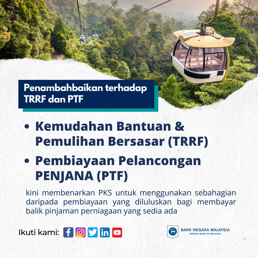 Cara Mohon Kemudahan Bantuan & Pemulihan Bersasar (TRRF) & Pembiayaan Pelancongan PENJANA (PTF) Bank Negara Malaysia Sehingga RM500,000