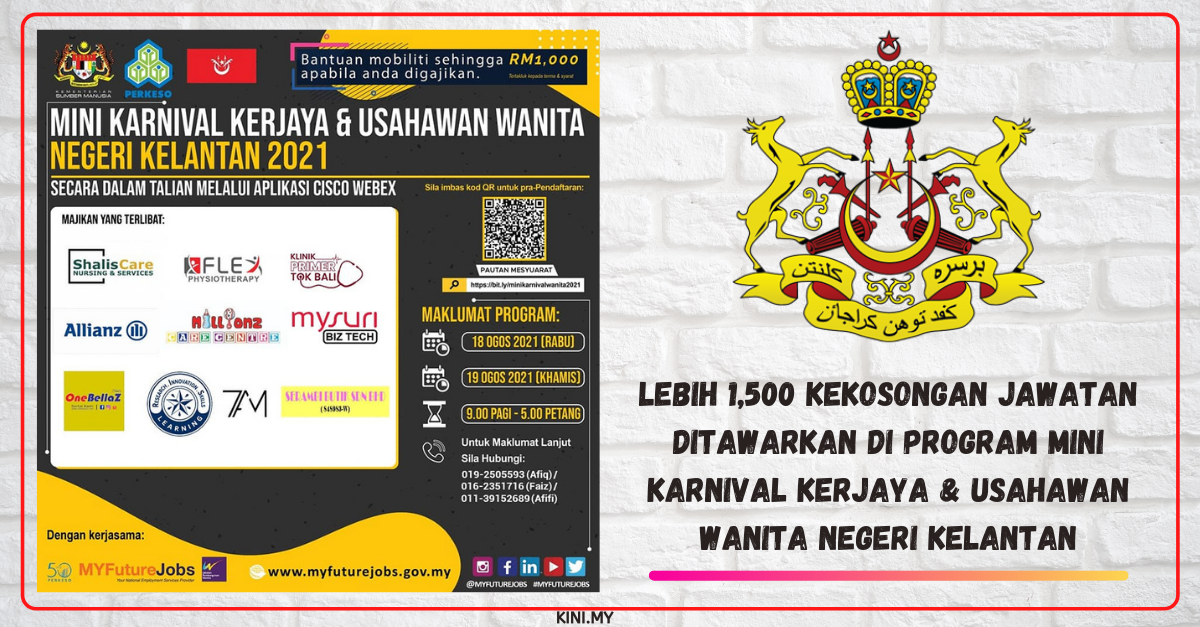 Lebih 1,500 Kekosongan Jawatan Ditawarkan Di Program Mini Karnival Kerjaya & Usahawan Wanita Negeri Kelantan