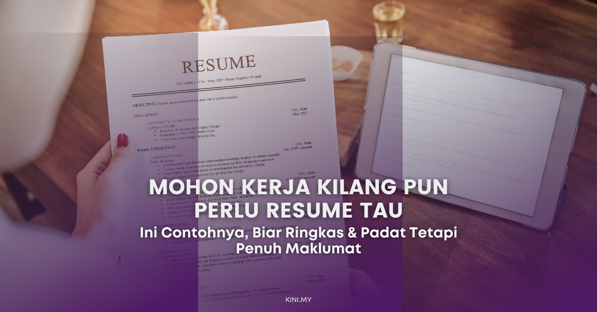 Mohon Kerja Kilang Pun Perlu Resume Tau! Ini Contohnya, Biar Ringkas & Padat Tetapi Penuh Maklumat