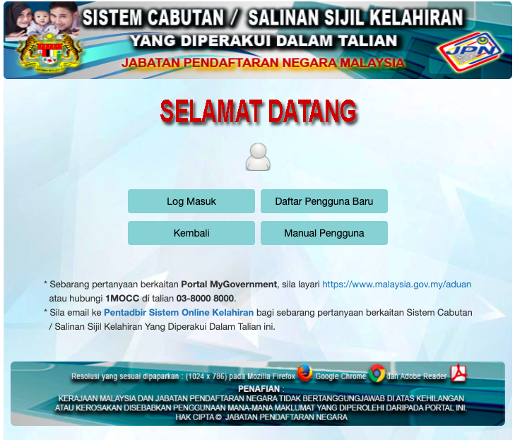 Ibu Bapa Dah Boleh Mohon Cabutan Sijil Kelahiran Anak Secara Online. Ini Tutorialnya