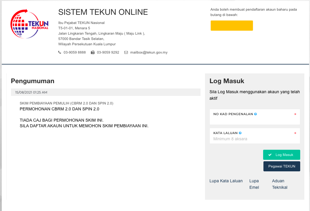 [Cara Mohon] Skim Pembiayaan Pemulihan Perniagaan Mikro 2.0 (CBRM 2.0) TEKUN Nasional