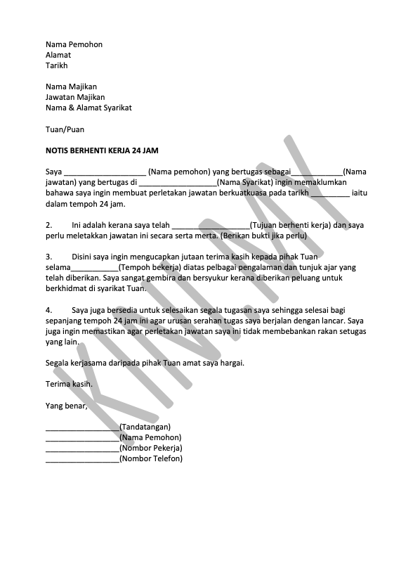 [Update] 4 Perkara Penting Perlu Ada Dalam Notis Berhenti Kerja & Ini Contohnya Untuk Anda!