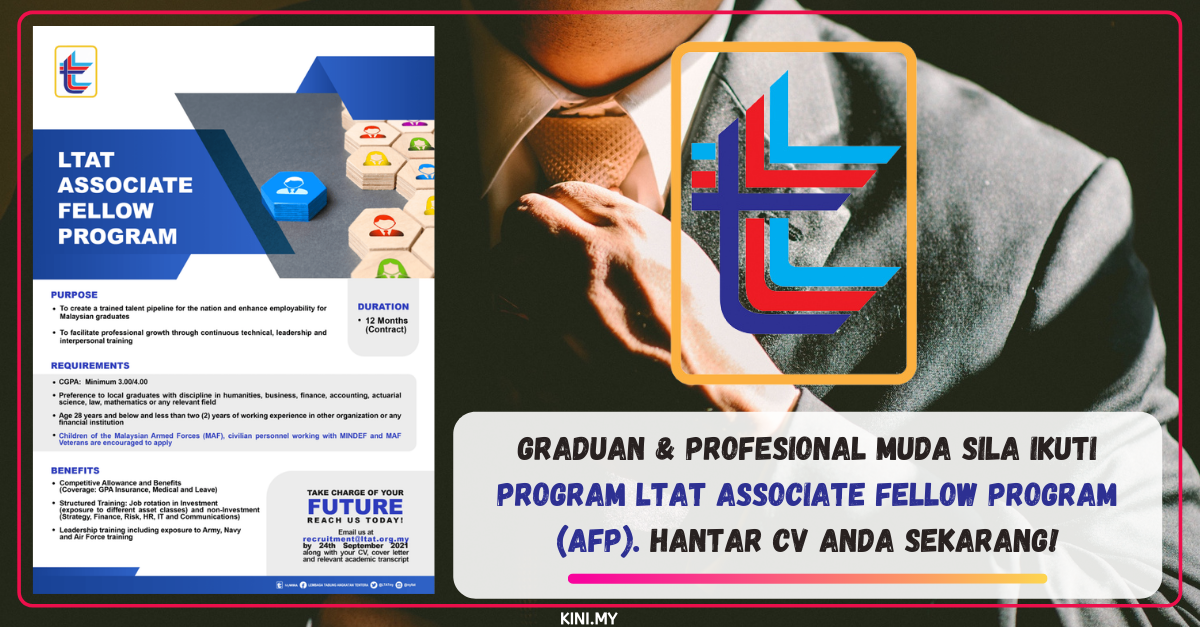 Graduan & Profesional Muda Sila Ikuti Program LTAT Associate Fellow Program (AFP). Hantar CV Anda Sekarang!