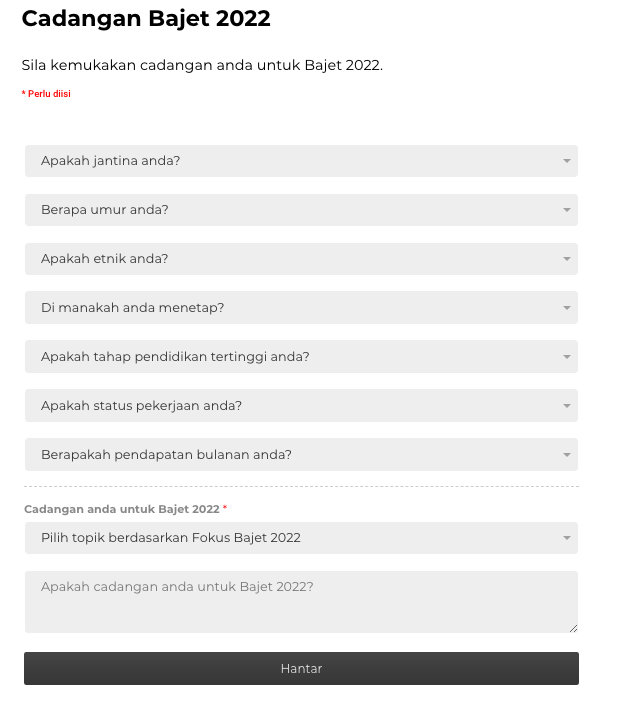 Jom Kongsikan Idea Bajet 2022 Anda Disini! Mana Tahu Pandangan Anda Dapat Membantu Orang Lain Pula! 