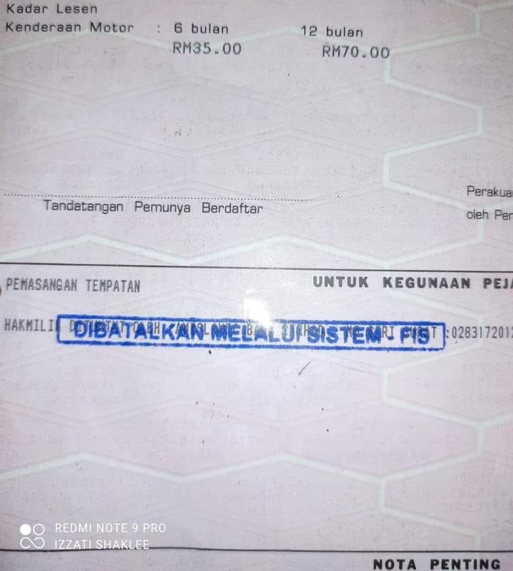 Batalkan Nama Bank Pinjaman Dengan E-Batal Jika Loan Kereta Motorsikal Habis Bayar