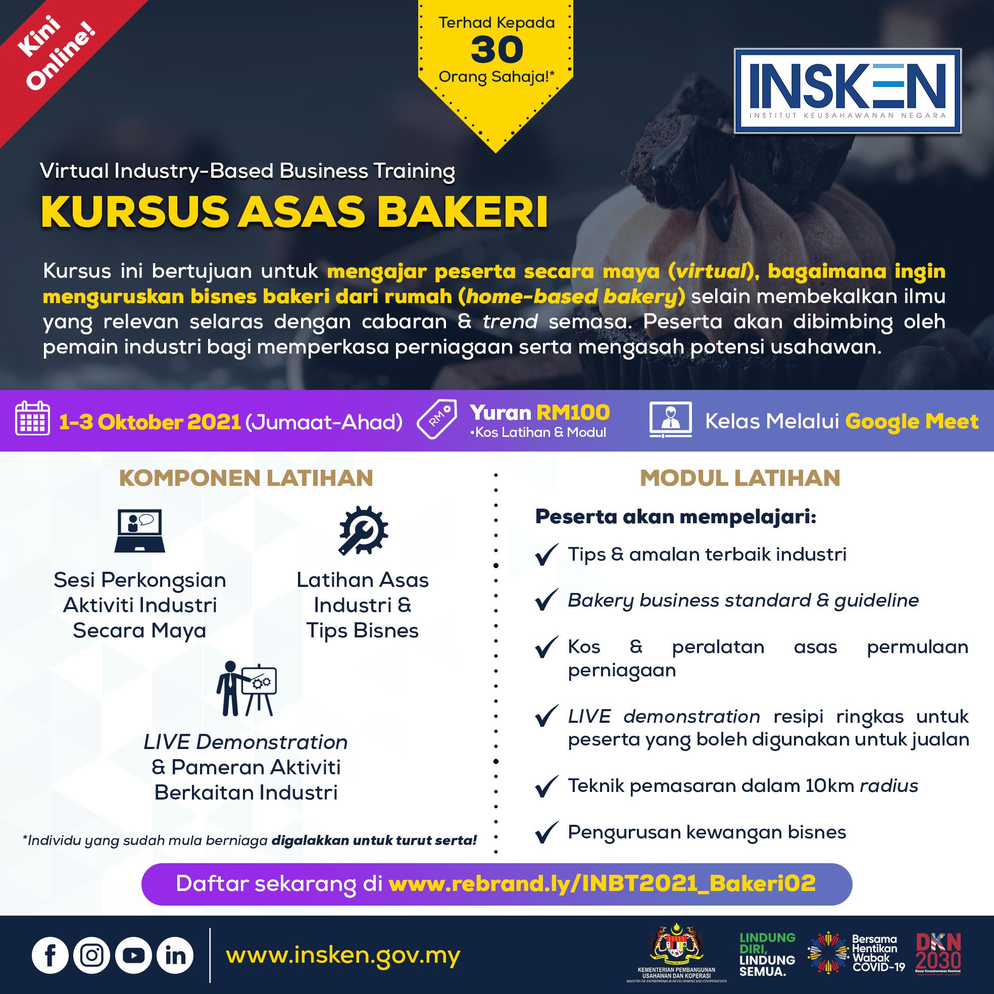 Surirumah, Lepasan Sekolah & Graduan, Ikuti Kursus Asas Bakeri INSKEN & Mulakan Bisnes Bakeri Dari Rumah Dengan Ilmu Ini