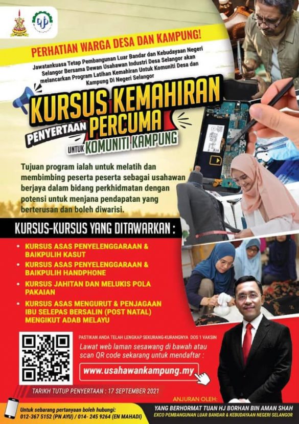 Kursus Kemahiran Percuma Penduduk Kampung Tradisi. 4 Kursus Menarik Tersedia Untuk Anda!