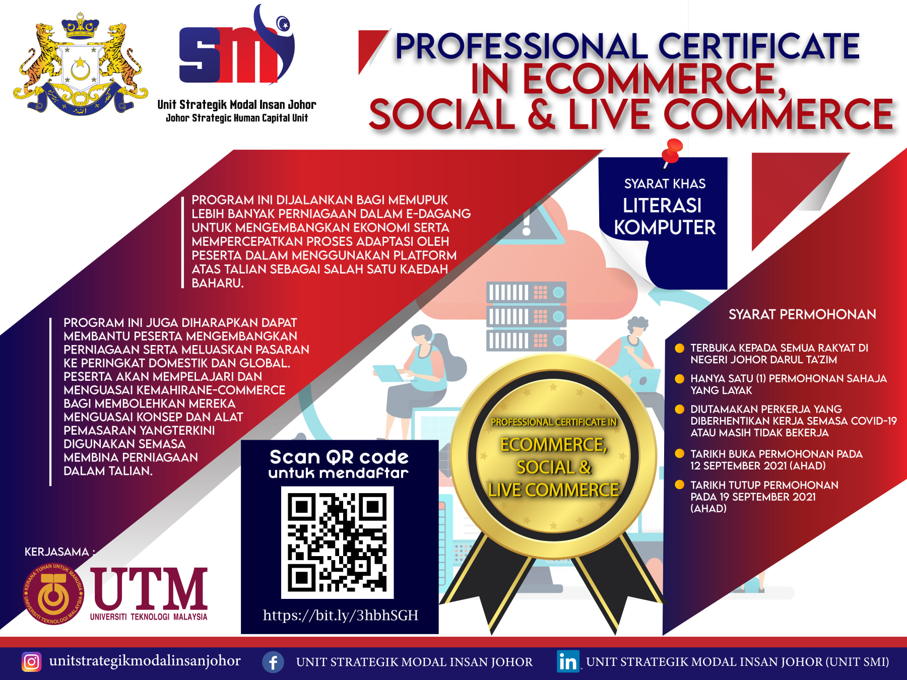 4 Kursus Kemahiran Percuma UTM Untuk Graduan & Golongan Terjejas Dari Unit Strategik Modal Insan Johor. Klik Sini Untuk Daftar
