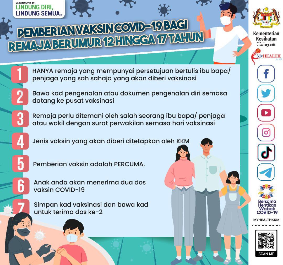 Cara Daftar Anak Anda Di Portal Vaksin Anakku Bagi Remaja Umur 12 Hingga 17 Tahun (PICK Remaja)