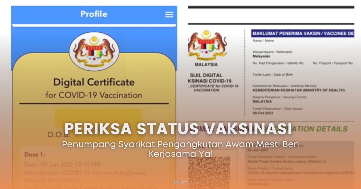 Beri Kerjasama! Syarikat Pengangkutan Awam Wajib Periksa Status Vaksinasi Penumpang